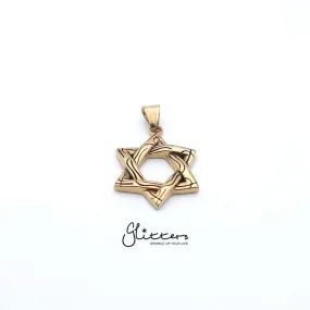 Men's Star of David Stainless Steel Pendant Necklace-18K Gold Ion Plated