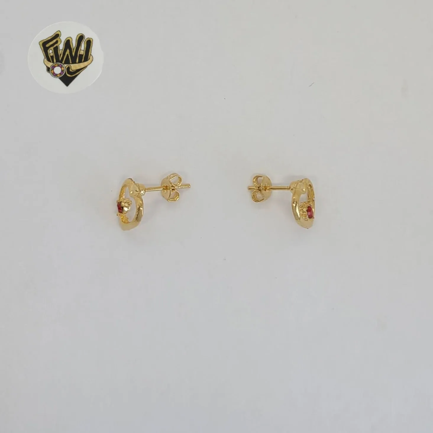 (1-1119) Gold Laminate - Heart Stud Earrings - BGO