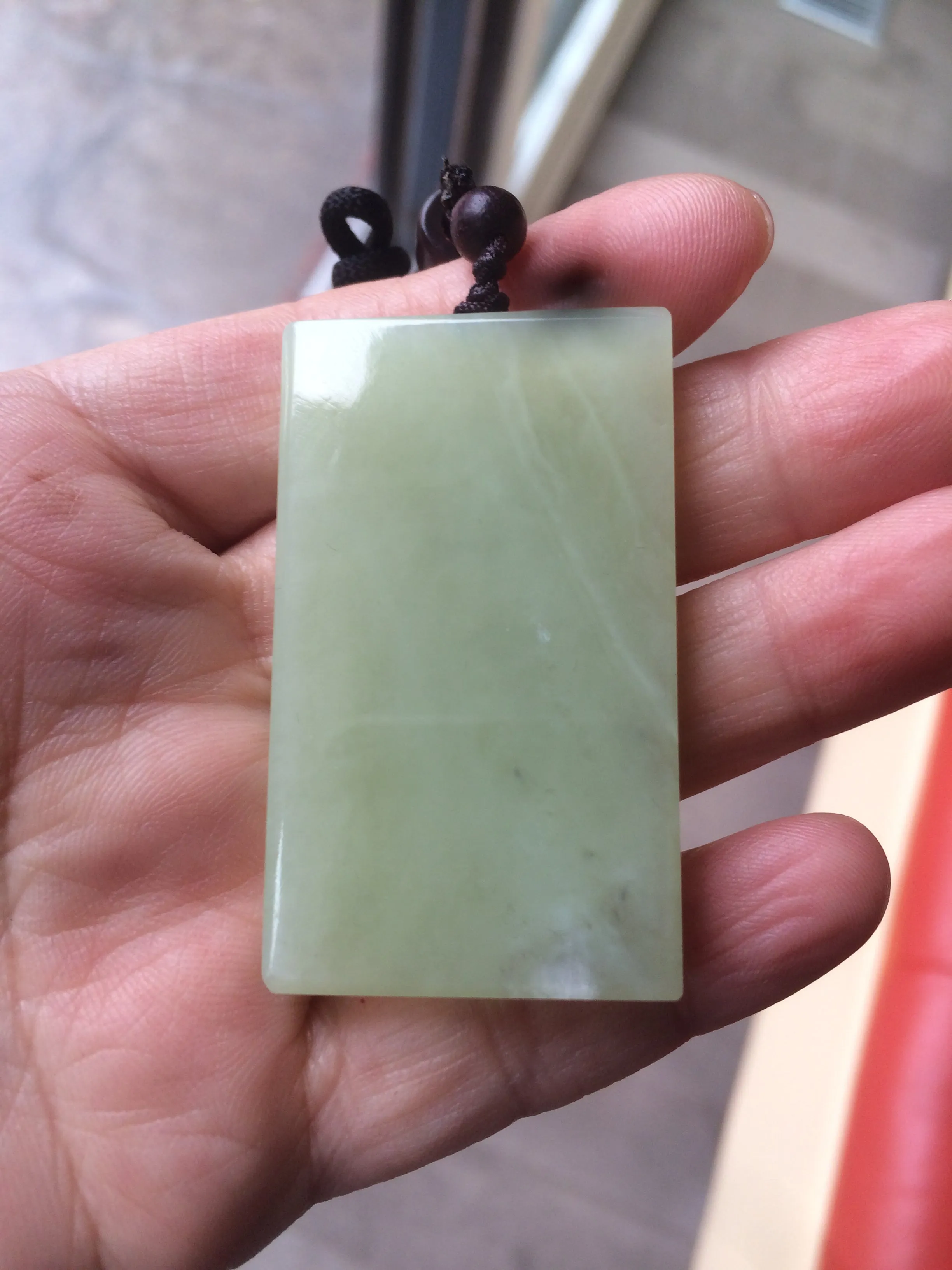 100% natural light yellow/green oily nephrite Hetian jade safe and sound pendant Z10