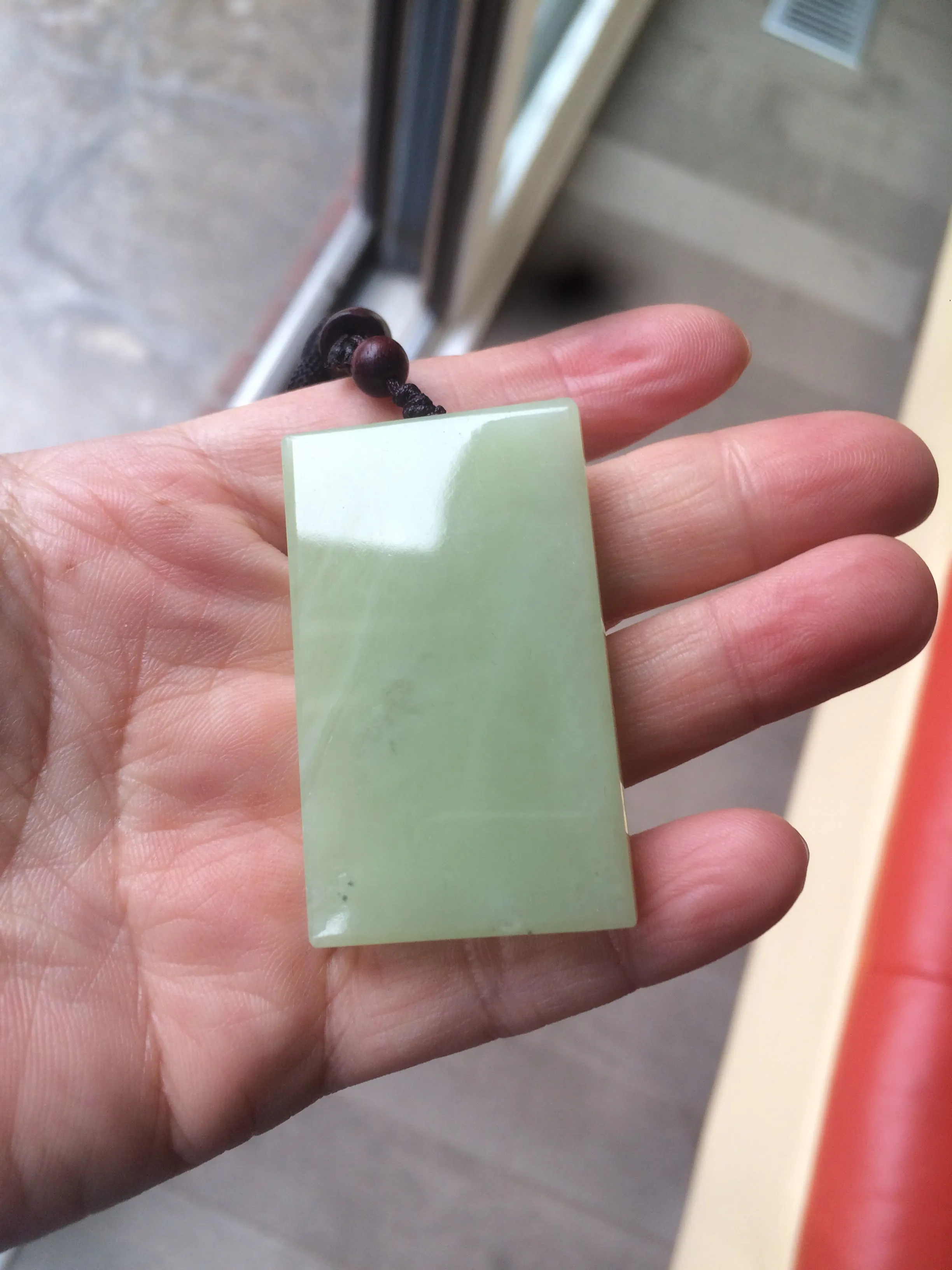 100% natural light yellow/green oily nephrite Hetian jade safe and sound pendant Z10