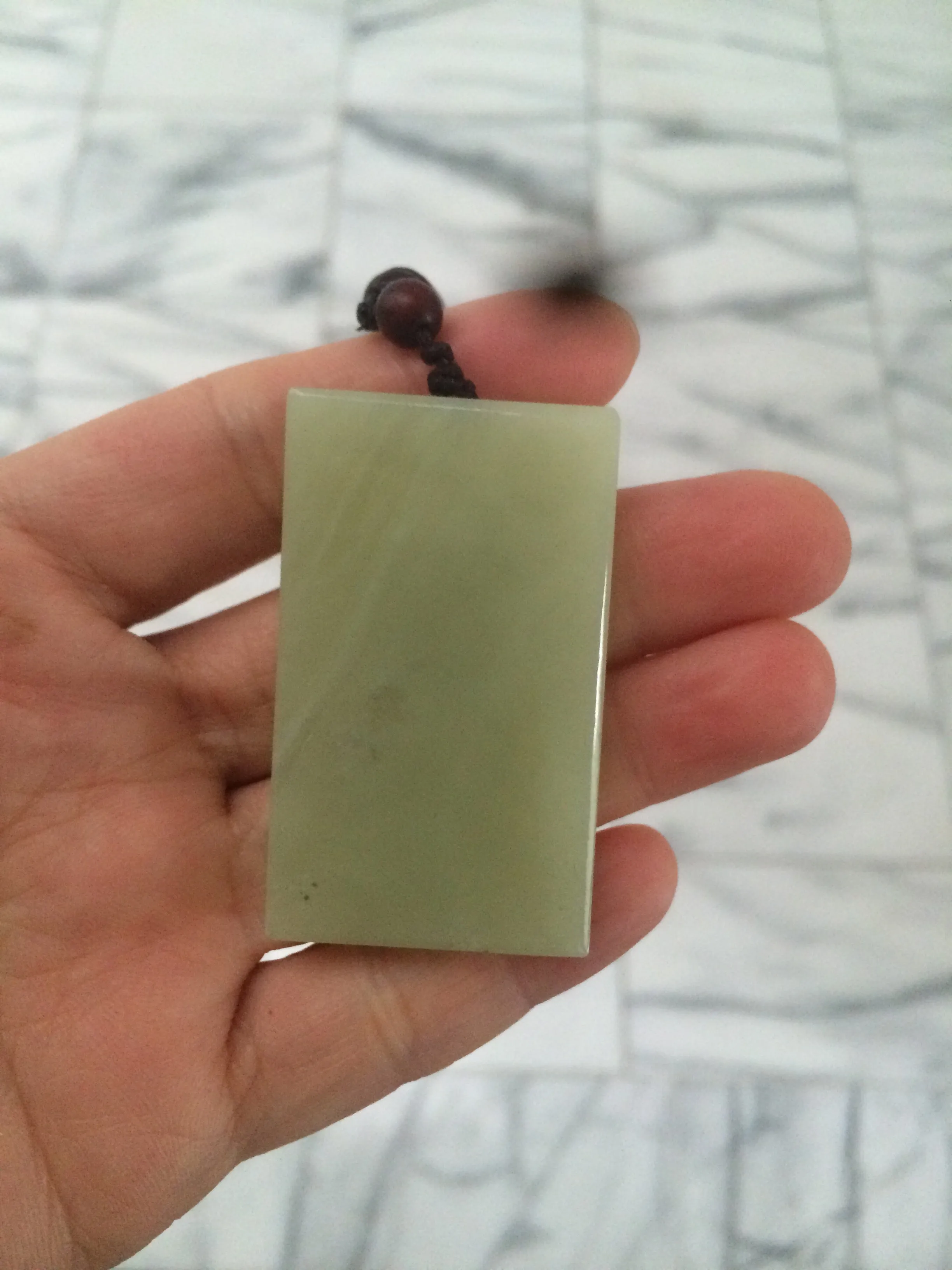 100% natural light yellow/green oily nephrite Hetian jade safe and sound pendant Z10