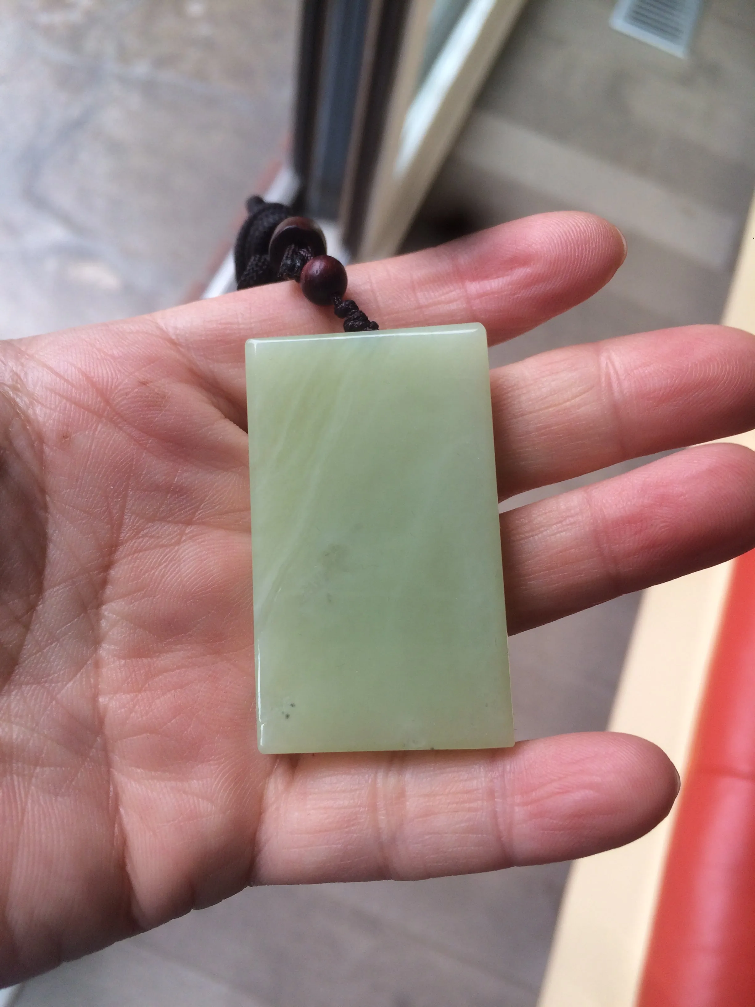 100% natural light yellow/green oily nephrite Hetian jade safe and sound pendant Z10