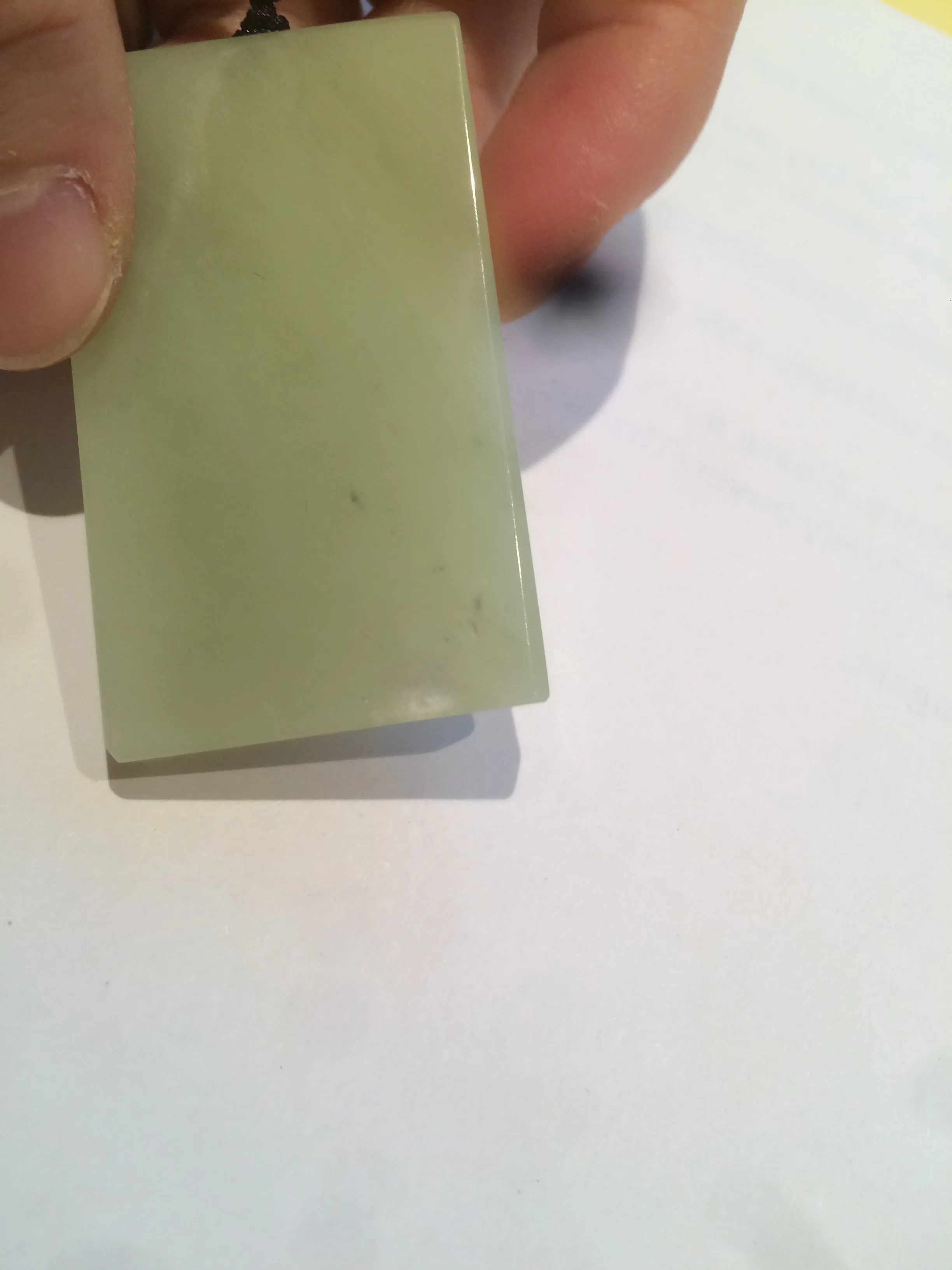 100% natural light yellow/green oily nephrite Hetian jade safe and sound pendant Z10