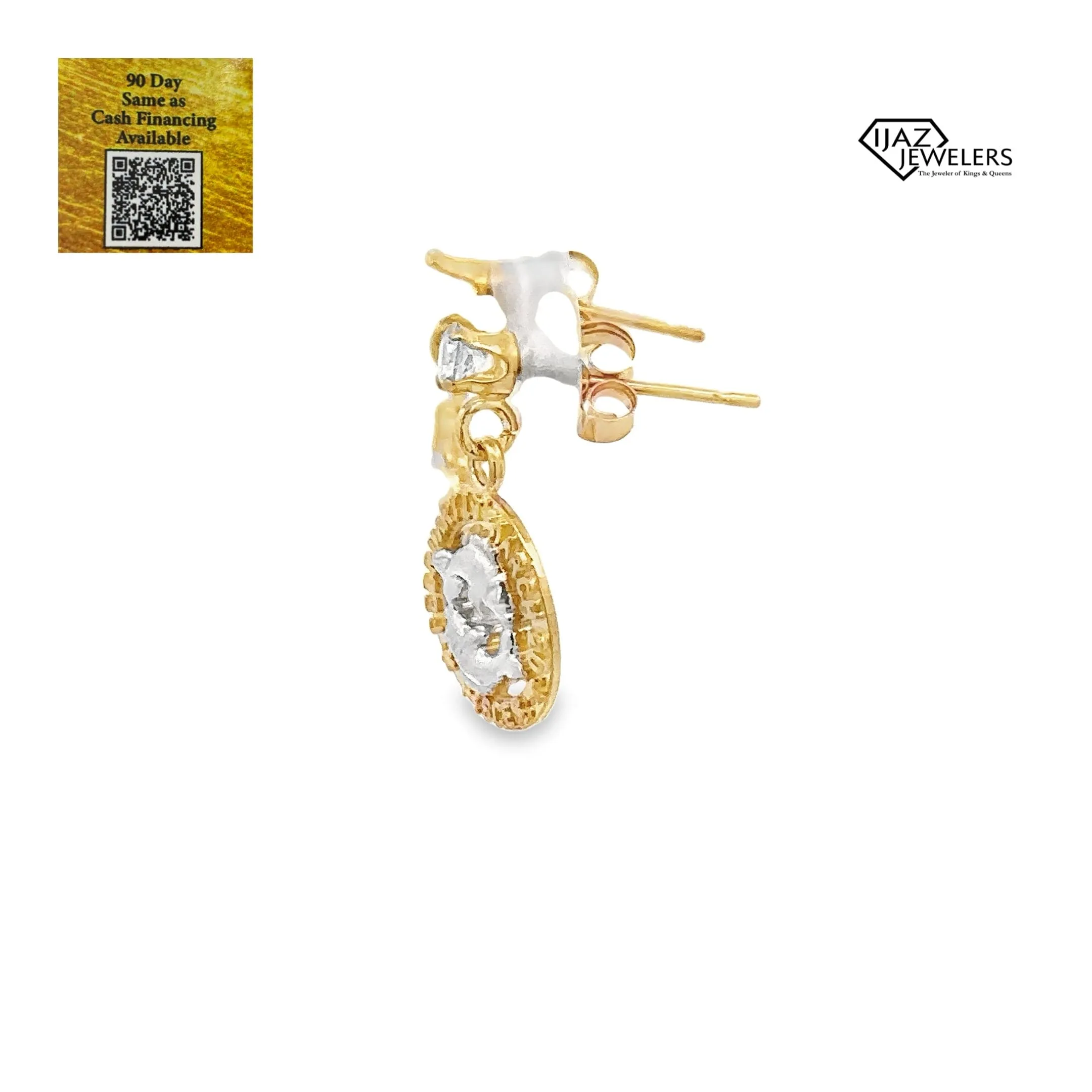 10K Gold Pisces Zodiac Earrings