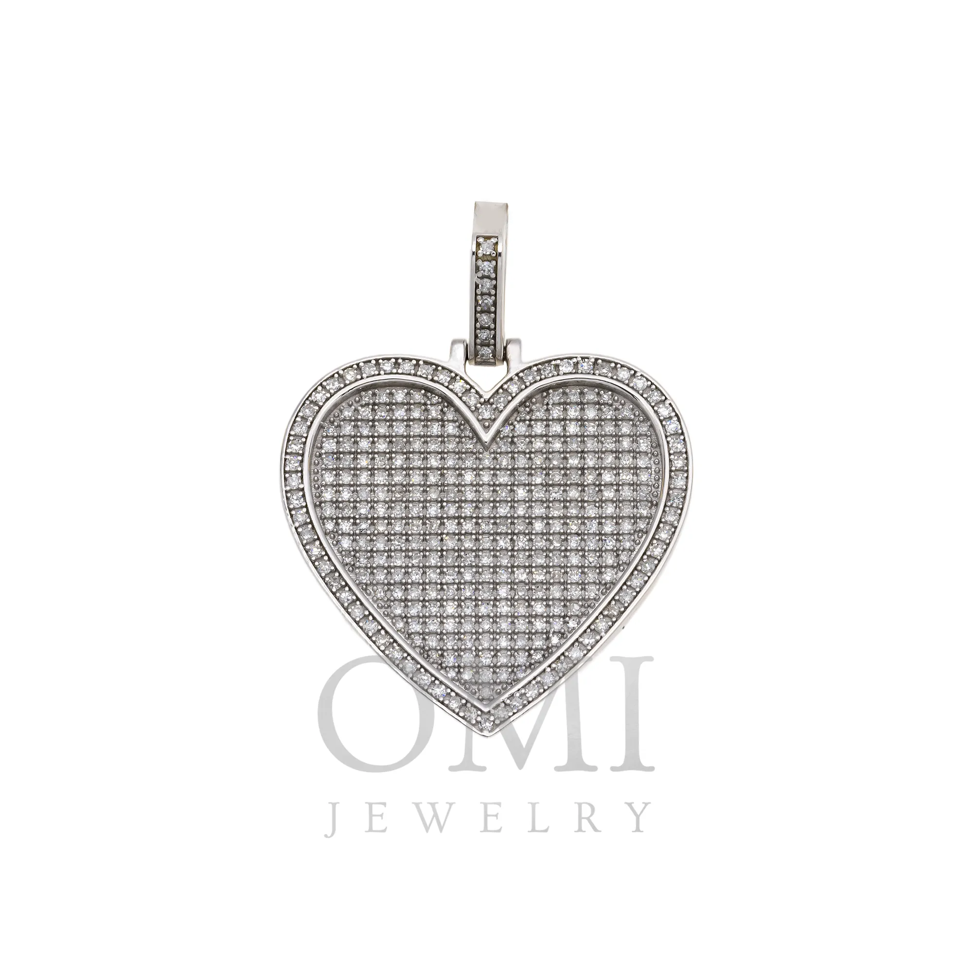 10K GOLD ROUND DIAMOND HEART PENDANT 1.1 CT