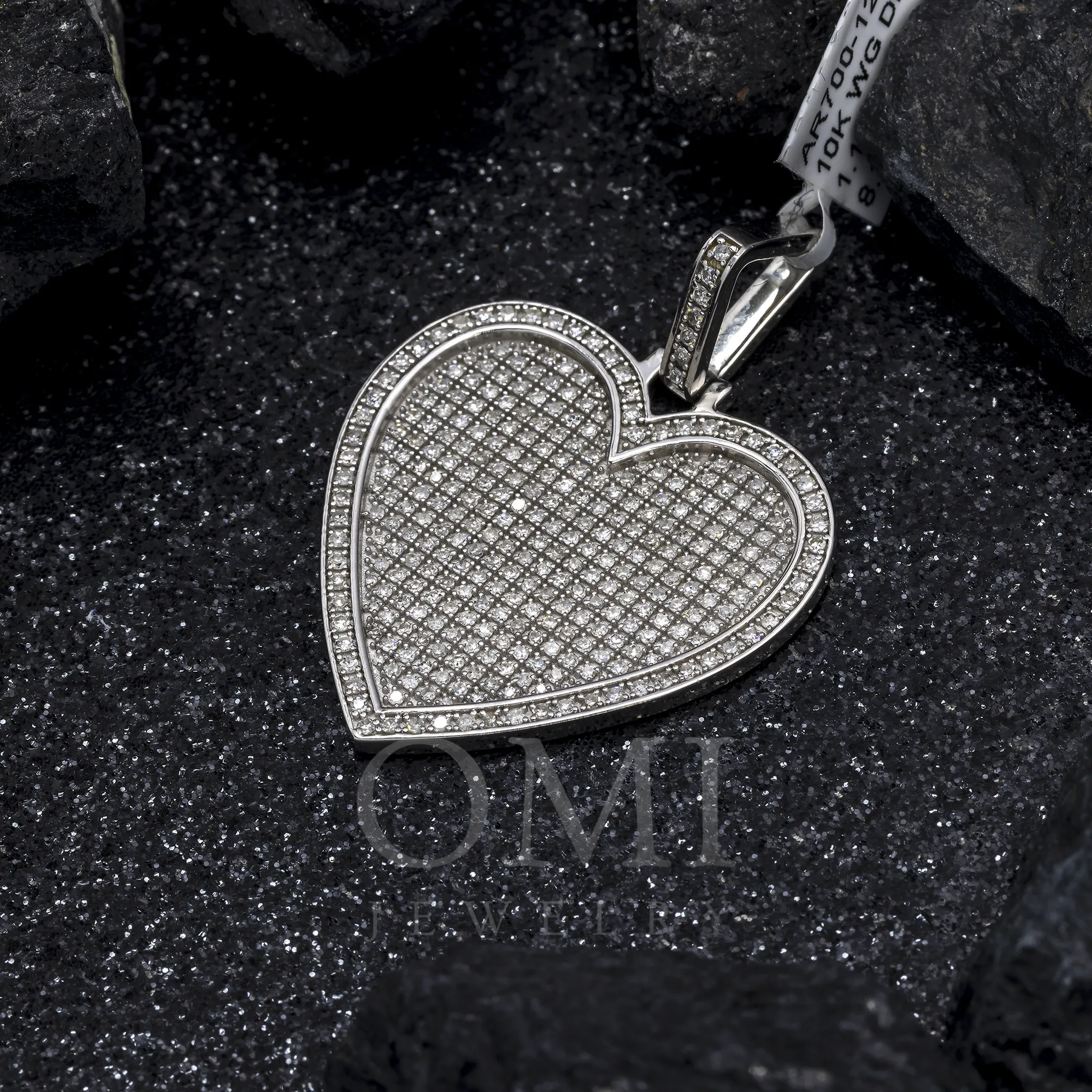 10K GOLD ROUND DIAMOND HEART PENDANT 1.1 CT