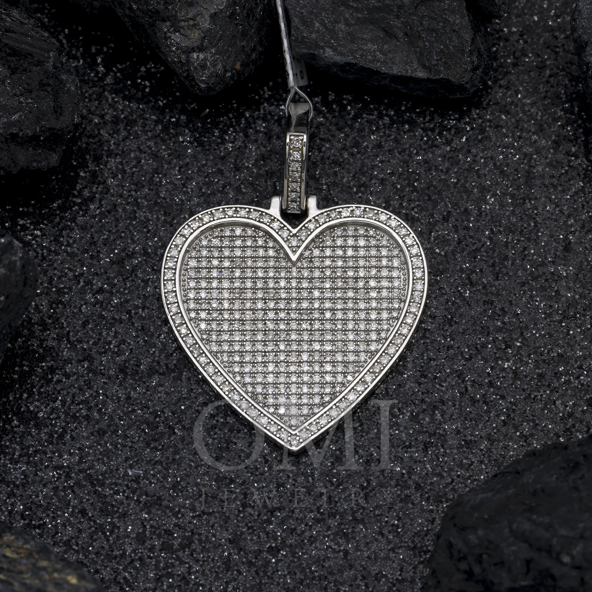 10K GOLD ROUND DIAMOND HEART PENDANT 1.1 CT