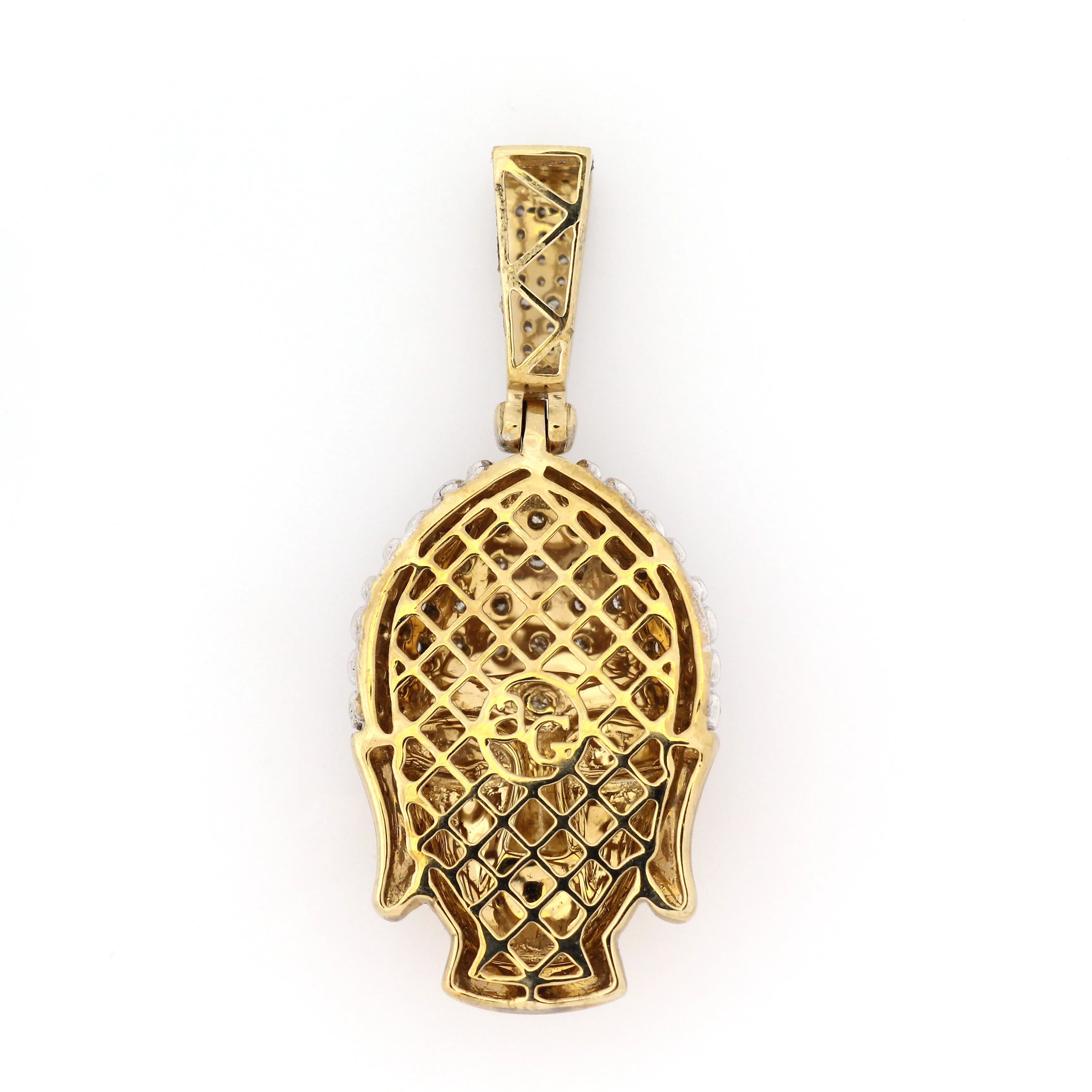 10K Yellow Gold Buddha Pendant 0.55 Ctw