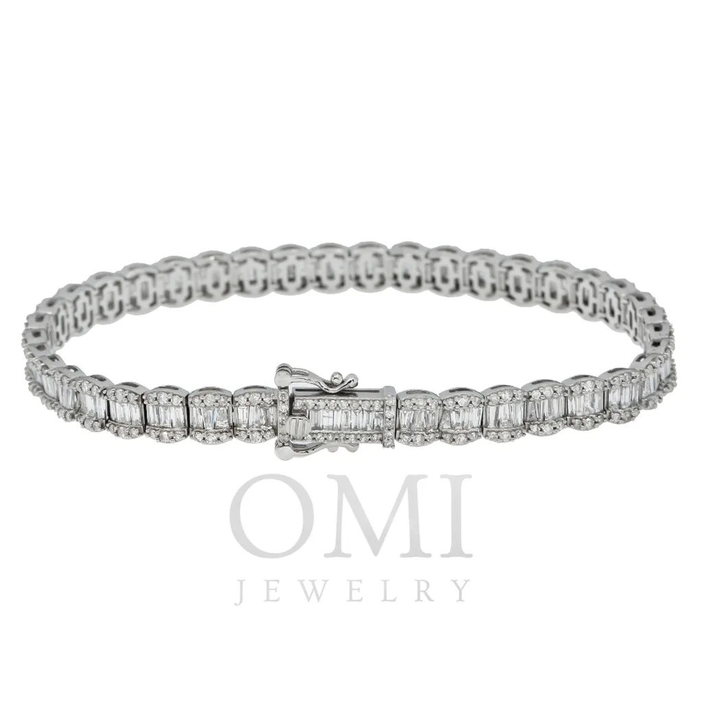 14K GOLD BAGUETTE DIAMONDS BRACELET 7.90 CT