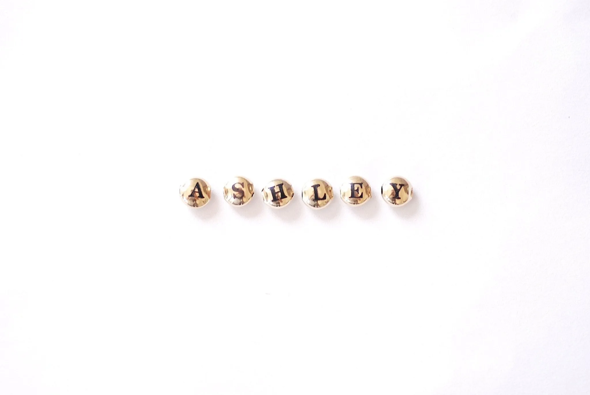 14k Gold Filled Alphabet Letter Initial Beads - 7mm Yellow Gold Filled Personalized Word Name Necklace Bracelet Seamless Oval beads