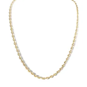 14K Gold Puffed Mariner Chain