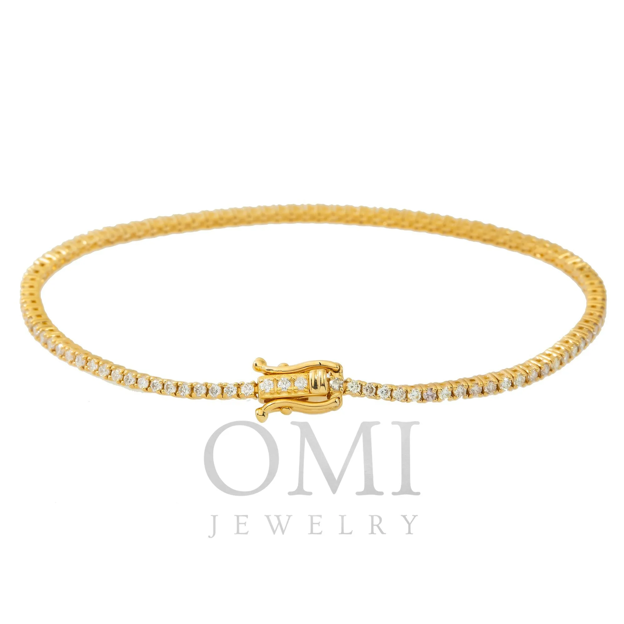 14K GOLD ROUND DIAMONDS TENNIS BRACELET 2.90 CT