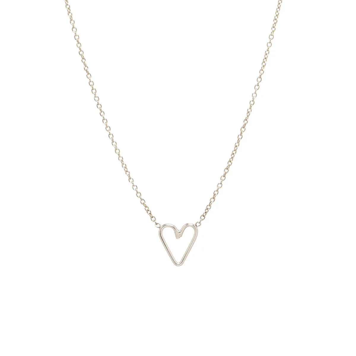 14k Tiny Open Heart Necklace