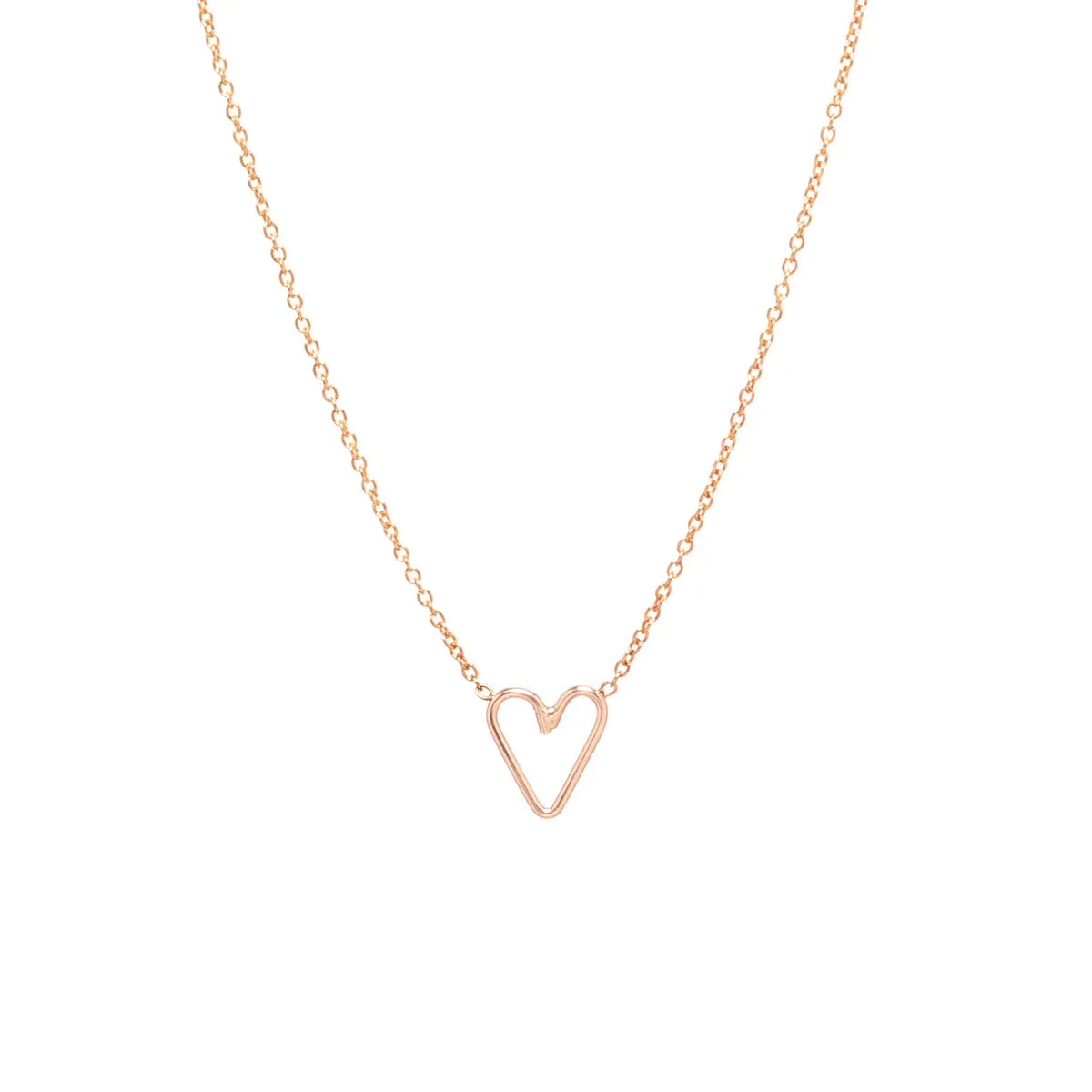 14k Tiny Open Heart Necklace