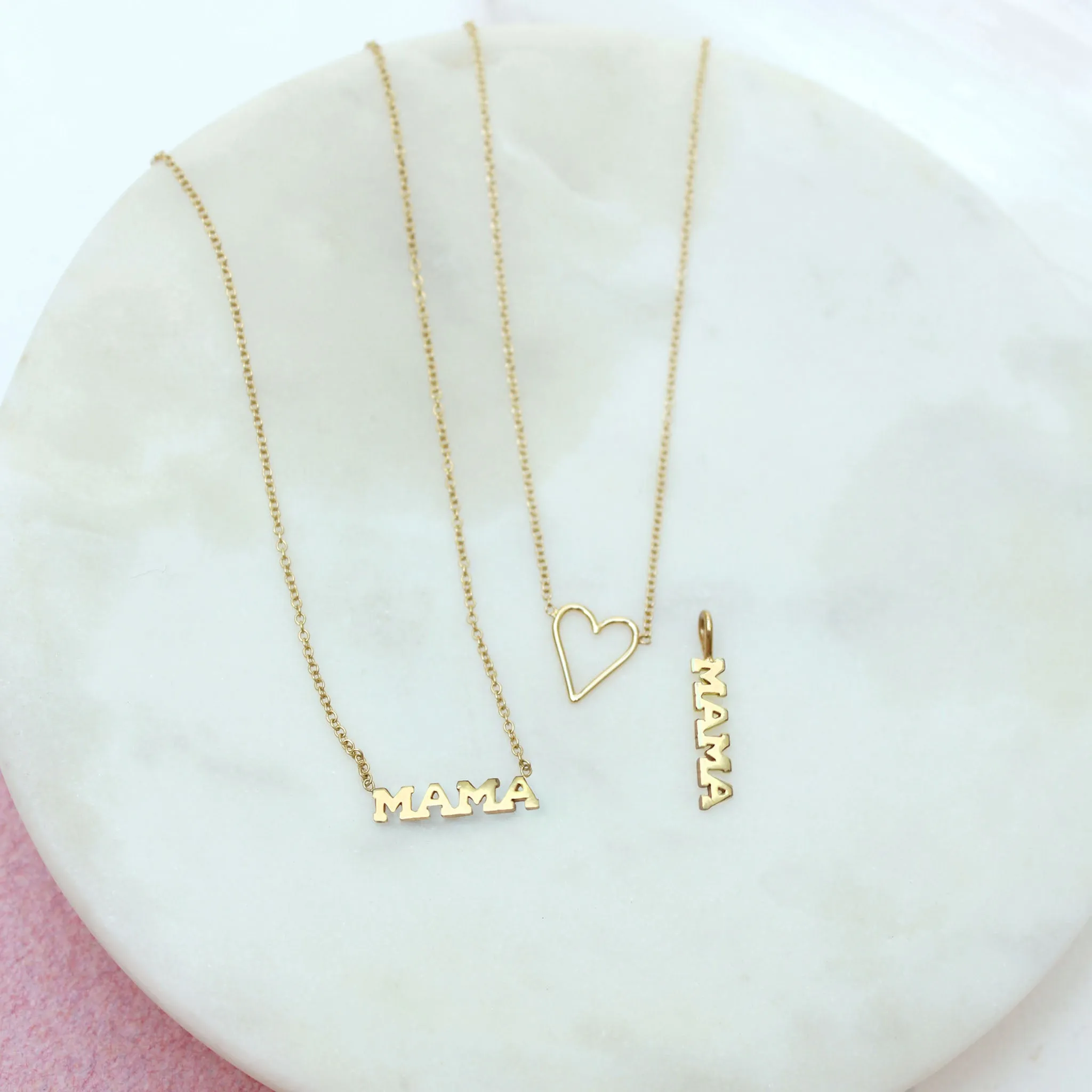 14k Tiny Open Heart Necklace