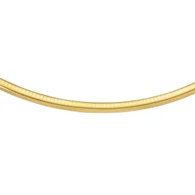 14k Yellow Gold Omega Chain Chocker Necklace, 4mm