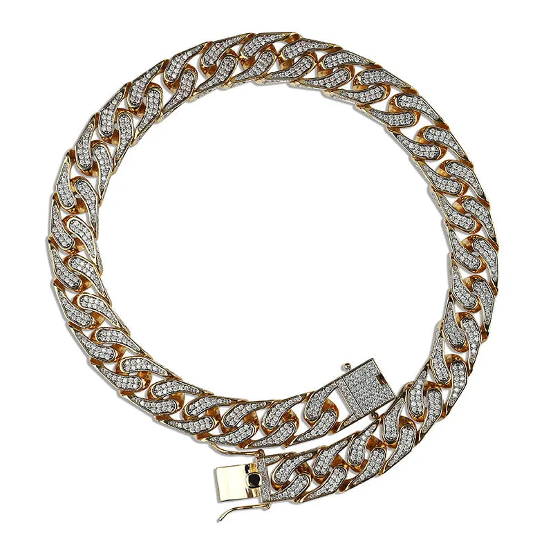 16mm Large Full Of Zircon Cuban Necklace