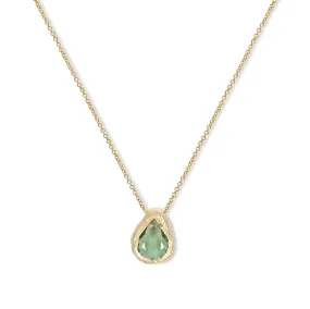 18K Freeform Slider Necklace in Green Sapphire