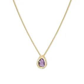 18K Freeform Slider Necklace in Purple Sapphire