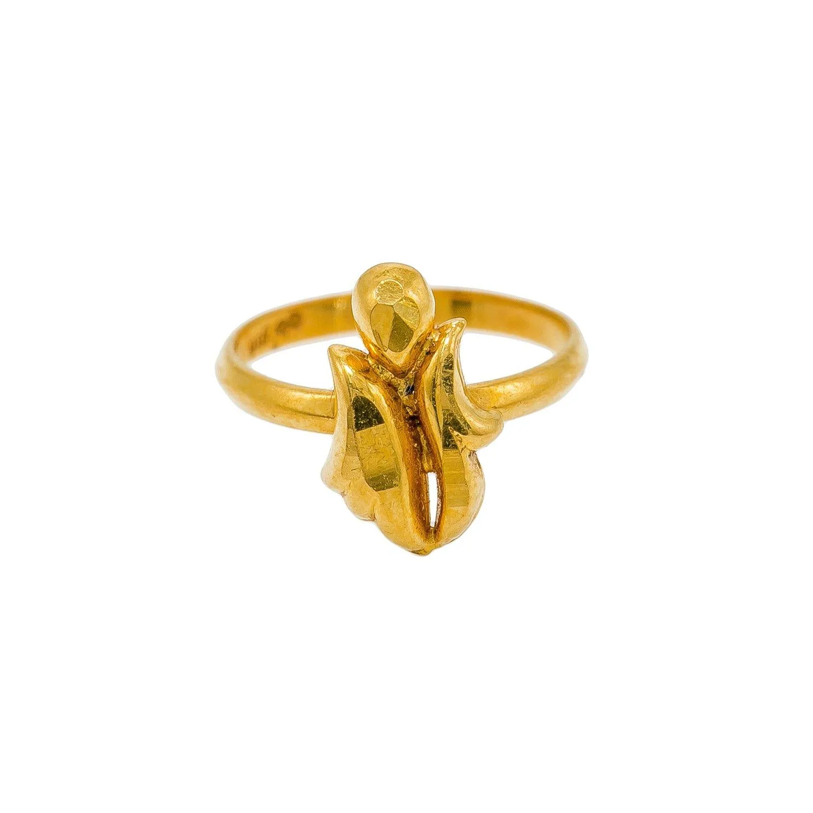 22K Yellow Gold Ring For Kids W/ Smooth Abstract Design