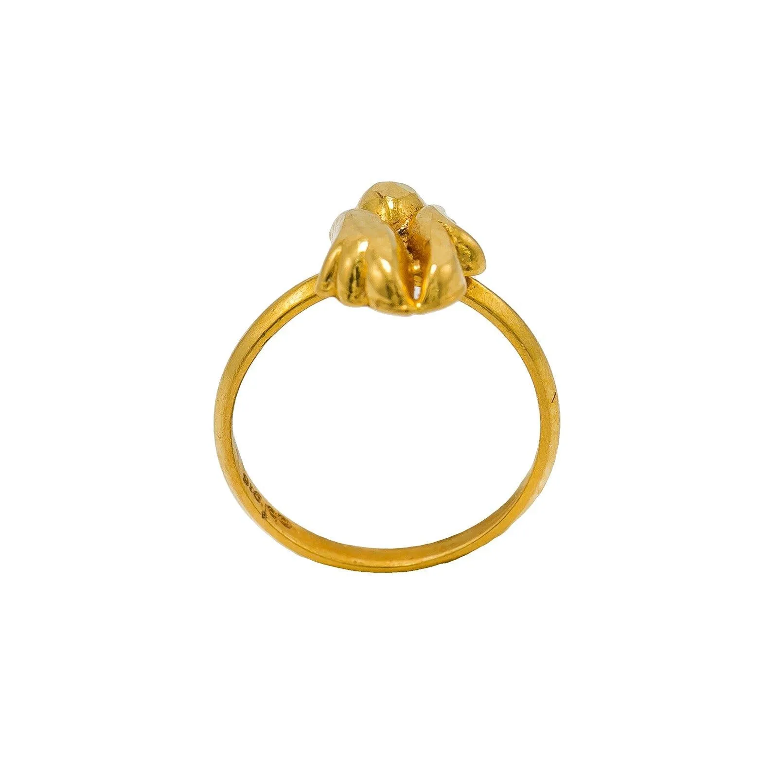 22K Yellow Gold Ring For Kids W/ Smooth Abstract Design