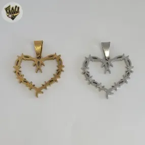 (4-2357) Stainless Steel - Heart Pendants.