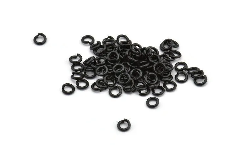 5mm Jump Ring - 250 Oxidized Brass Black Jump Rings (5x1mm) S455