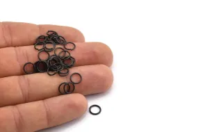 7mm Black Jump Ring, 500 Oxidized Brass Black Jump Rings (7x0.80mm) A0325 S452