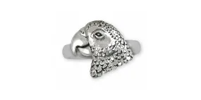 African Grey Ring Jewelry Sterling Silver Handmade Parrot Ring AFG2X-R