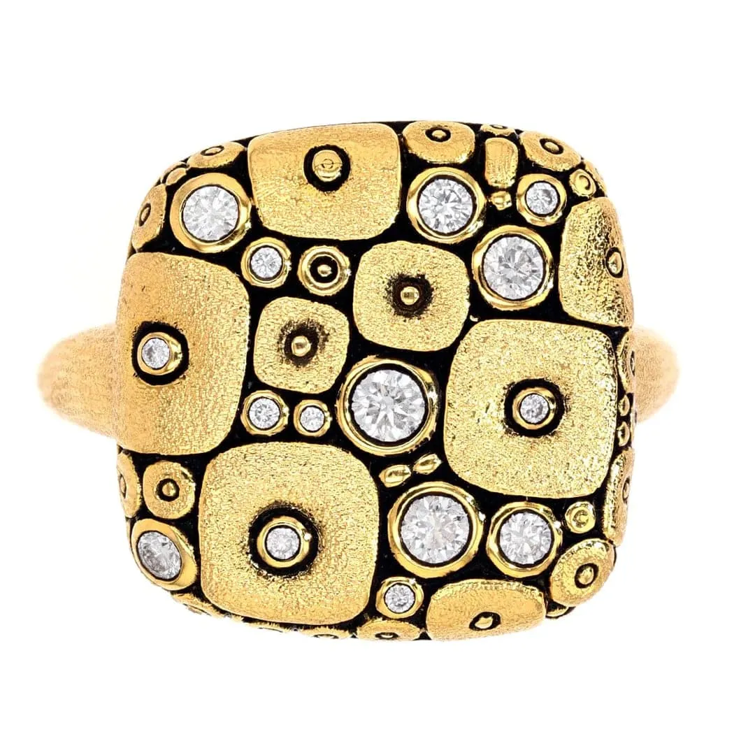 Alex Sepkus 18K yellow gold Soft Mosaic diamond ring