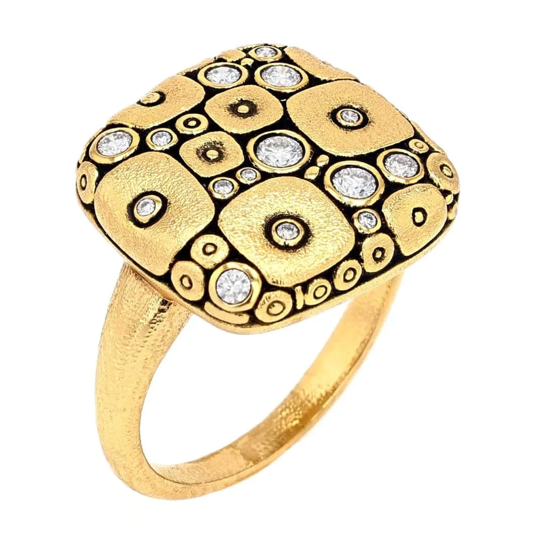 Alex Sepkus 18K yellow gold Soft Mosaic diamond ring