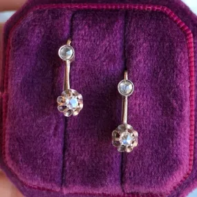 Antique Rose cut Diamond Earrings