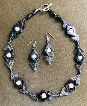 Art deco necklace earring set