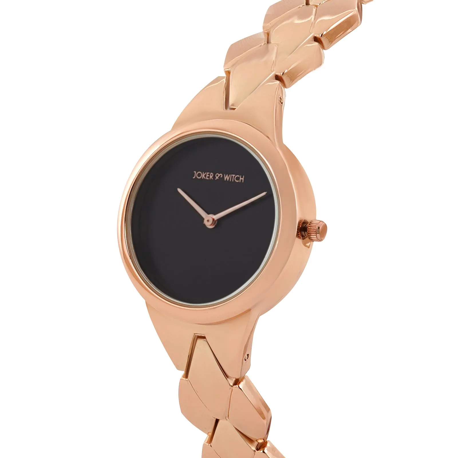 Athens Black Dial  Rosegold Metallic Watch