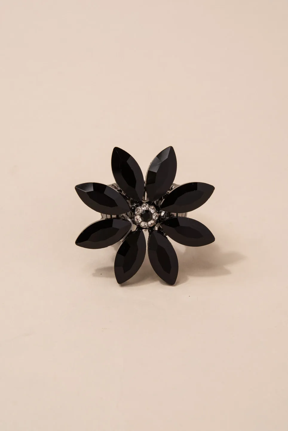 Aubrielle Flower Rhinestone Stretch Ring