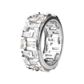 Bamboo Bay Rhodium Eternity Ring