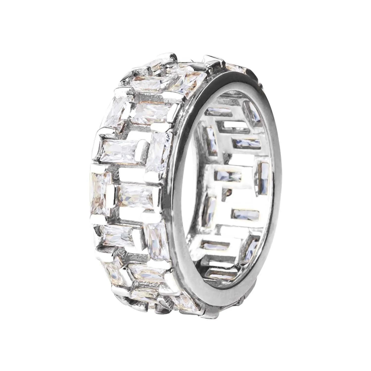 Bamboo Bay Rhodium Eternity Ring