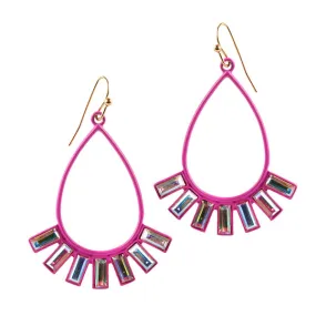 Barbie Theme Rhinestone Teardrop Dangle Earrings