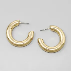 Basic Pipe Hoop Earrings (30 mm)