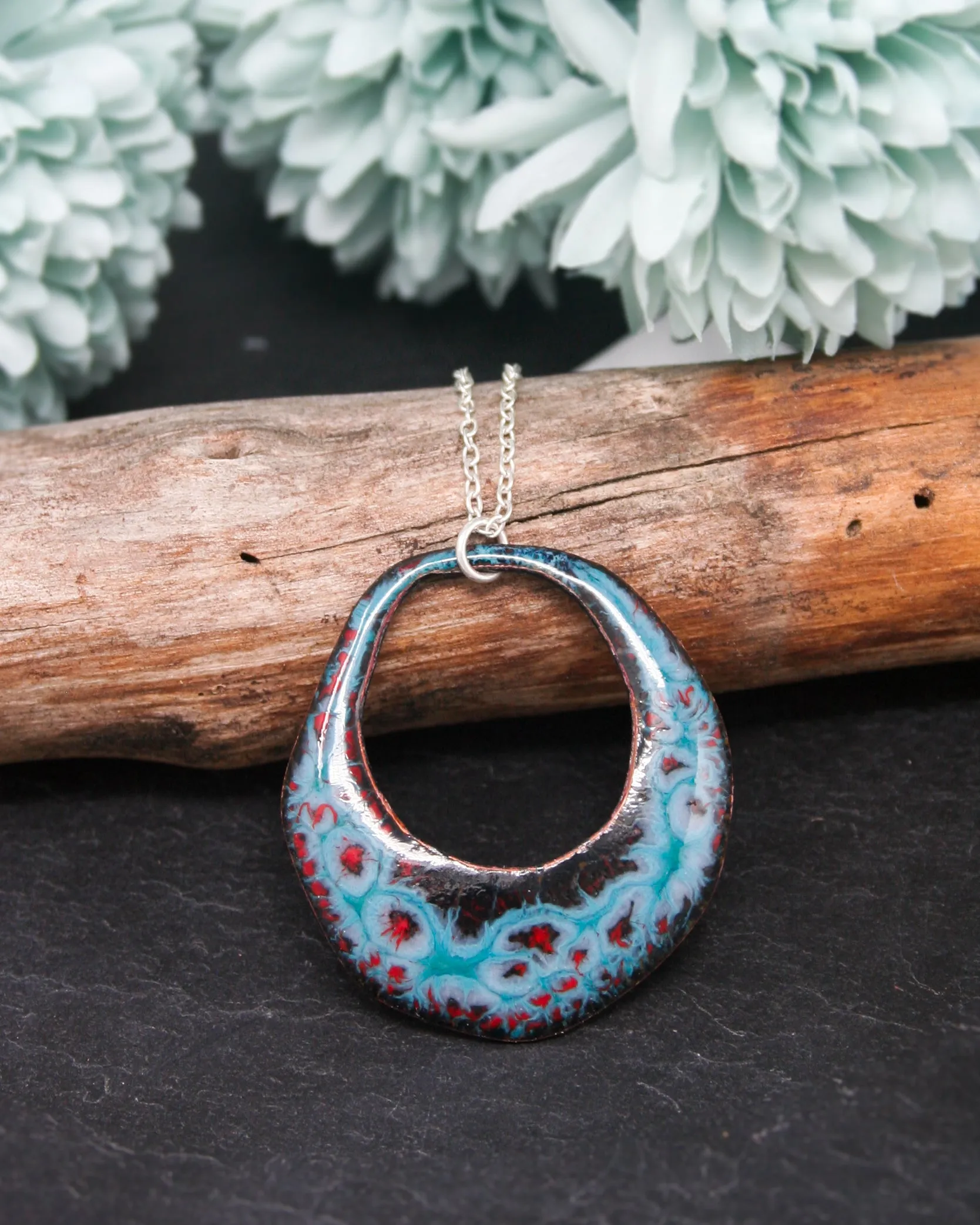 Batik necklace- fire & ice II [ready to ship]