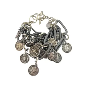 B.E. GRAY COINS BRACELET