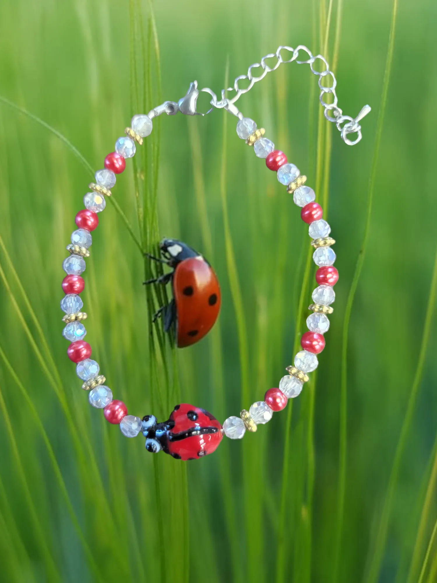 Beaded Ladybug Bracelet