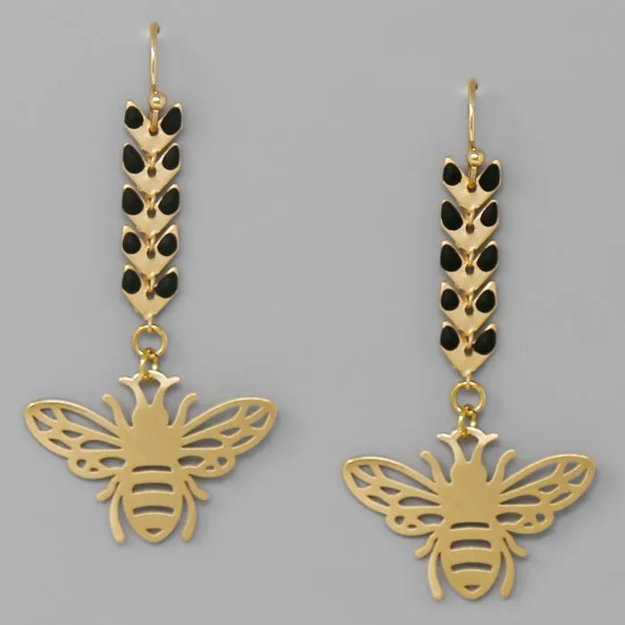 Bee Filigree Drop Earrings