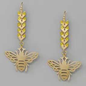 Bee Filigree Drop Earrings