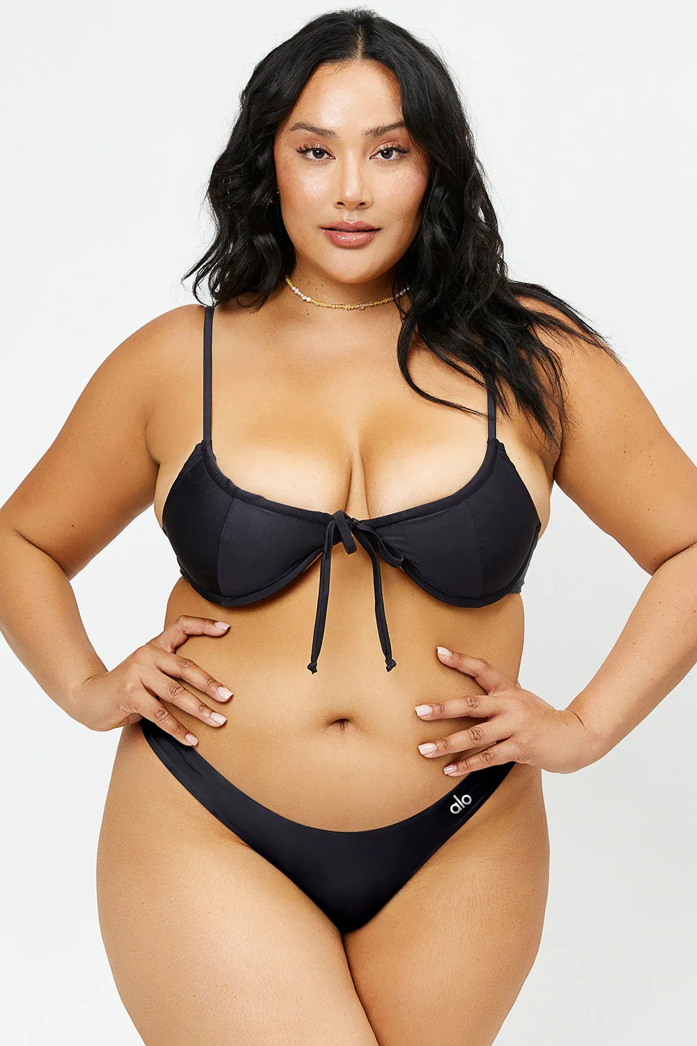 Benji Satin Underwire Bikini Top - Black