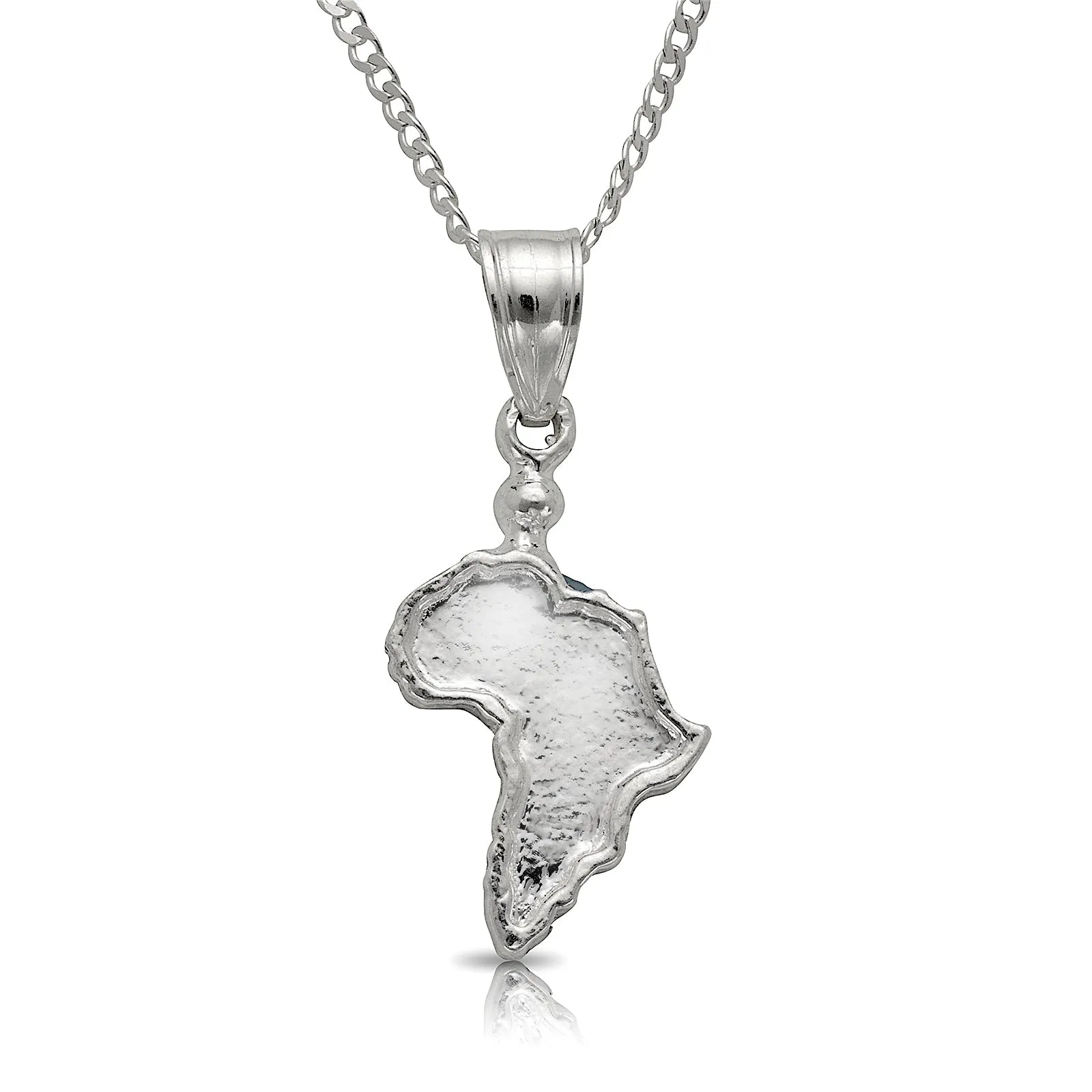 Better Jewelry Map of Africa Pendant w. Cuban Chain .925 Sterling Silver