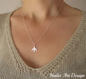 Bird Necklace - Swallow/Dove Pendant Necklace