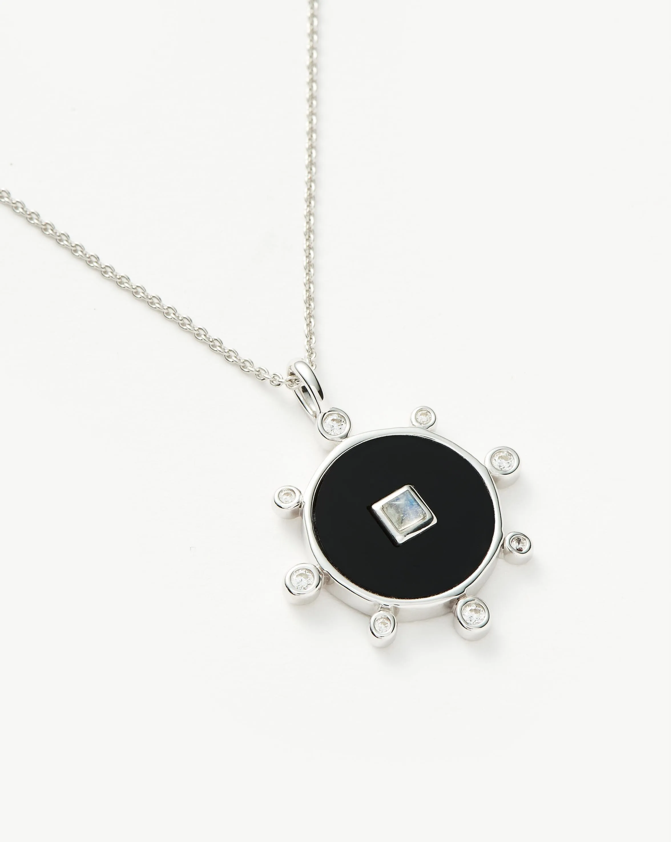 Black Onyx Amulet Pendant Necklace | Sterling Silver/Black Onyx