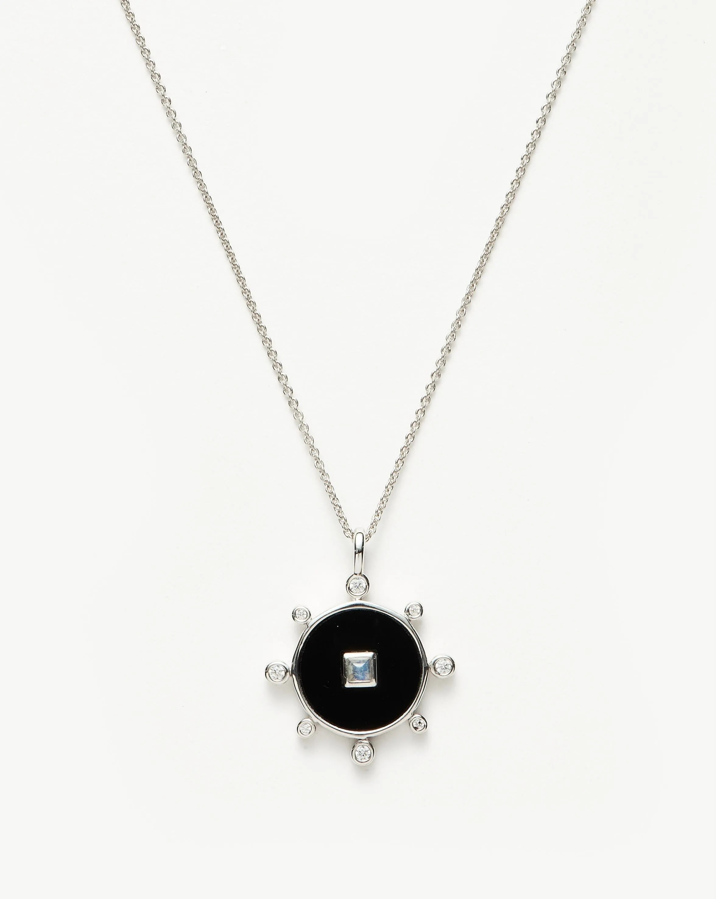 Black Onyx Amulet Pendant Necklace | Sterling Silver/Black Onyx