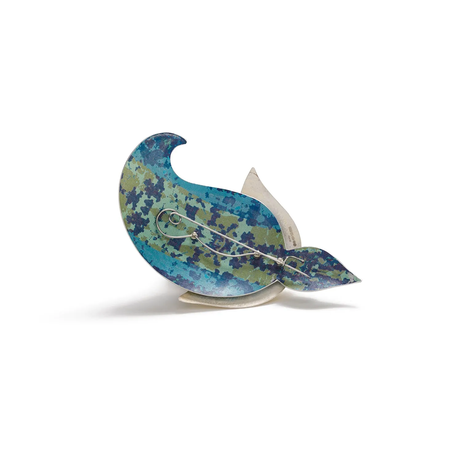 Blue Florid Anodized Brooch